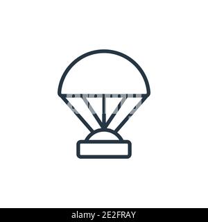 Capsule parachute outline vector icon. Thin line black capsule parachute icon, flat vector simple element illustration from editable astronomy concept Stock Vector