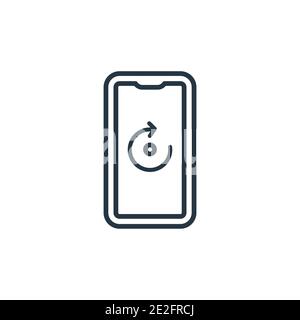 Rotation outline vector icon. Thin line black rotation icon, flat vector simple element illustration from editable augmented reality concept isolated Stock Vector