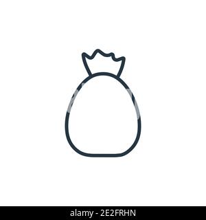 Pouch outline vector icon. Thin line black pouch icon, flat vector simple element illustration from editable asian concept isolated on white backgroun Stock Vector