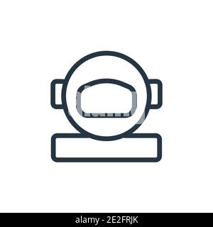 Astronaut user outline vector icon. Thin line black astronaut user icon, flat vector simple element illustration from editable astronomy concept isola Stock Vector