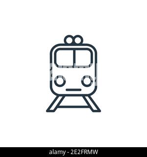 Train outline vector icon. Thin line black train icon, flat vector simple element illustration from editable artificial intelligence concept isolated Stock Vector