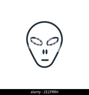Little extraterrestial outline vector icon. Thin line black little extraterrestial icon, flat vector simple element illustration from editable astrono Stock Vector