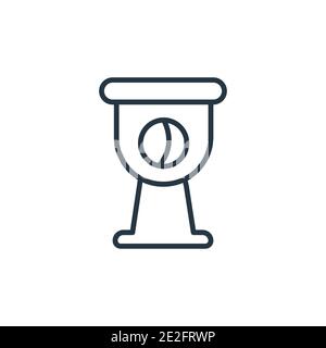 Drum outline vector icon. Thin line black drum icon, flat vector simple element illustration from editable brazilia concept isolated stroke on white b Stock Vector