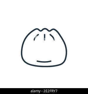 Xiaolongbao outline vector icon. Thin line black xiaolongbao icon, flat vector simple element illustration from editable asian concept isolated on whi Stock Vector