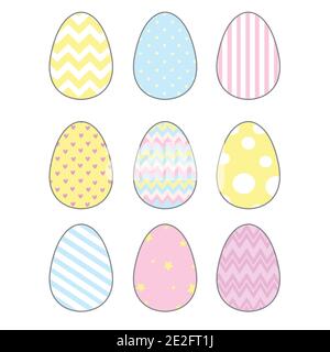 Easter eggs vector icons flat style. Stock Vector