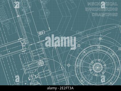 Cover. Vector engineering drawings. Mechanical instrument making. Corporate Identity Stock Vector