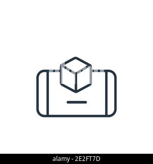3d outline vector icon. Thin line black 3d icon, flat vector simple element illustration from editable augmented reality concept isolated on white bac Stock Vector