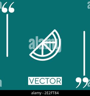 inclined slice of lemon vector icon Linear icon. Editable stroke line Stock Vector
