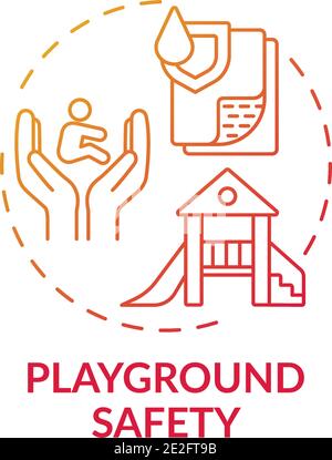 Playground safety red gradient concept icon Stock Vector