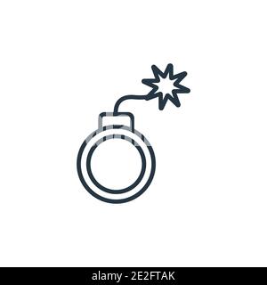 Bomb outline vector icon. Thin line black bomb icon, flat vector simple element illustration from editable army concept isolated on white background Stock Vector