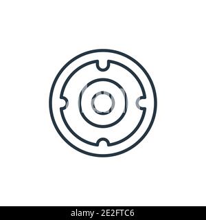 Target symbol outline vector icon. Thin line black target symbol icon, flat vector simple element illustration from editable business concept isolated Stock Vector