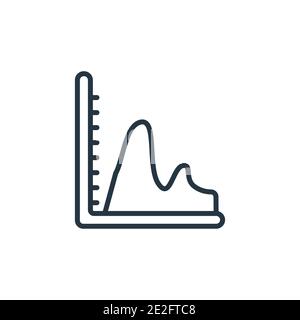 Smooth line chart outline vector icon. Thin line black smooth line chart icon, flat vector simple element illustration from editable business concept Stock Vector