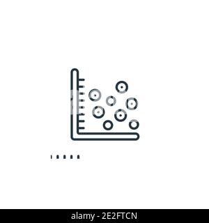 Scatter chart outline vector icon. Thin line black scatter chart icon, flat vector simple element illustration from editable business concept isolated Stock Vector
