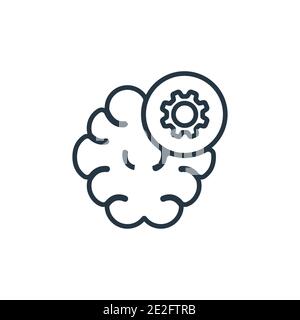 Unsupervised learning outline vector icon. Thin line black unsupervised learning icon, flat vector simple element illustration from editable artificia Stock Vector