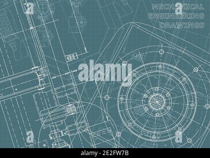Cover. Vector engineering drawing. Mechanical instrument making. Corporate Identity Stock Vector