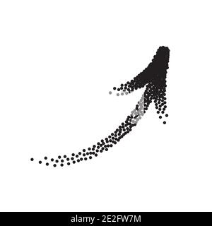 Handdrawn stipple arrow vector in sketch style isolated on white background. Arrows pencil vector illustration. Stock Vector