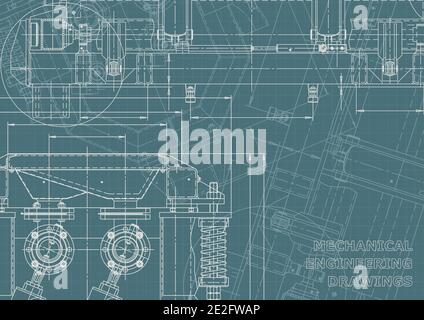 Technical abstract background. Vector engineering drawing. Mechanical instrument making. Corporate Identity Stock Vector