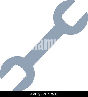 wrench tool icon over white background, flat style, vector illustration Stock Vector