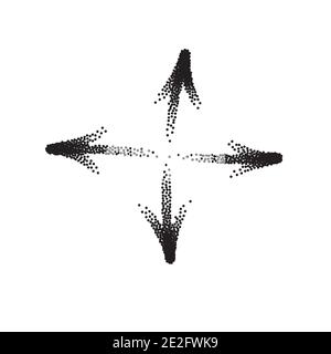Handdrawn stipple arrow vector in sketch style isolated on white background. Arrows pencil vector illustration. Stock Vector