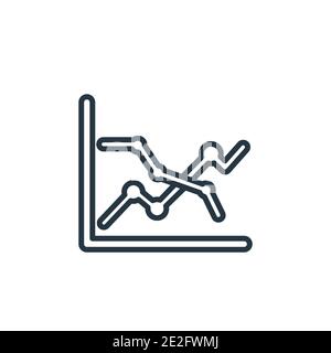 Line chart statistics outline vector icon. Thin line black line chart statistics icon, flat vector simple element illustration from editable business Stock Vector