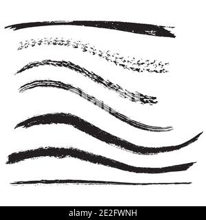 Distress Grunge Stroke Set Stock Vector