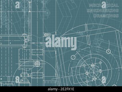 Mechanical instrument making. Technical Corporate Identity. Technical illustration. Blueprint Stock Vector