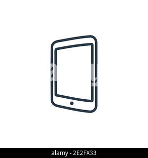 Mobile flexible display outline vector icon. Thin line black mobile flexible display icon, flat vector simple element illustration from editable artif Stock Vector