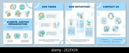 Climate justice organization brochure template Stock Vector