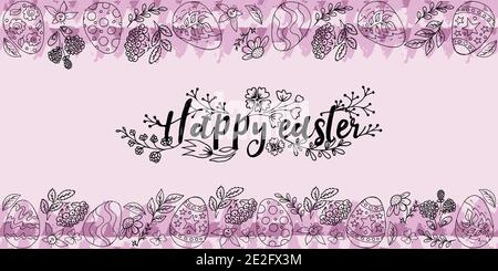 Holiday card. Easter illustration. Easter poster, banner, flyer, promotion, sale. Happy Easter Stock Vector