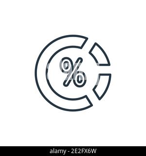 Circular pie chart outline vector icon. Thin line black circular pie chart icon, flat vector simple element illustration from editable business concep Stock Vector