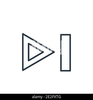 Skip track outline vector icon. Thin line black skip track icon, flat vector simple element illustration from editable arrows concept isolated on whit Stock Vector