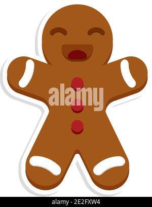 Isolated ginger man cookie. Christmas season - Vector Stock Vector