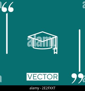 mortarboard vector icon Linear icon. Editable stroke line Stock Vector