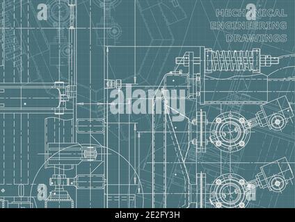 Mechanical instrument making. Corporate Identity. Blueprint, cover, banner. Vector drawing Stock Vector
