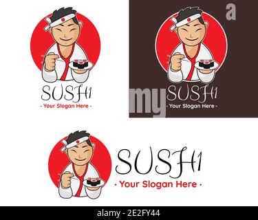 Illustration vector design of sushi logo template for your business or company Stock Vector