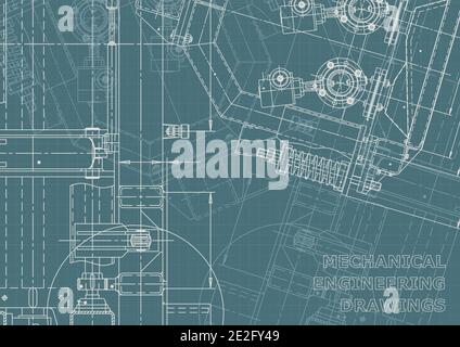 Mechanical instrument making. Technical illustration, Corporate Identity. Blueprint, cover, banner. Vector Stock Vector