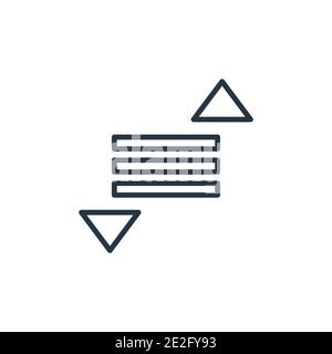 Sort outline vector icon. Thin line black sort icon, flat vector simple element illustration from editable arrows concept isolated on white background Stock Vector