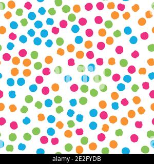 Scattered colorful brush dots. Seamless background pattern. Abstract vector wallpaper. Stock Vector