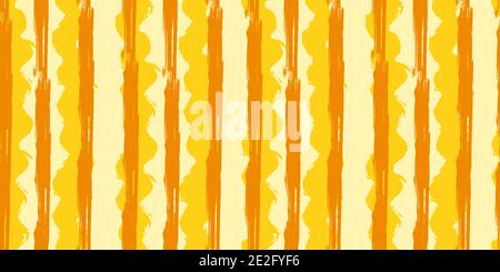 Seamless original pattern. Vertical strip, waves. Vector abstract hand drawing with stripes of acrylic paints and brushes. Geometric texture, backgrou Stock Vector