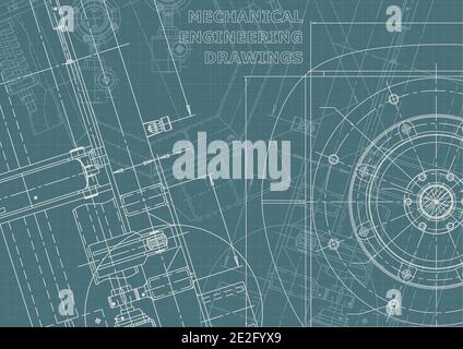 Cover. Vector engineering drawings. Mechanical instrument making. Technical abstract background. Corporate Identity Stock Vector