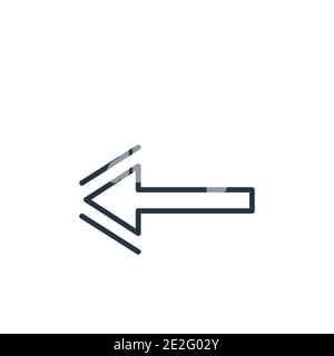 Back outline vector icon. Thin line black back icon, flat vector simple element illustration from editable arrows concept isolated on white background Stock Vector