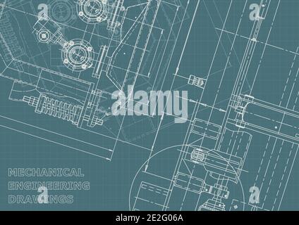 Sketch. Vector engineering illustration. Corporate Identity. Mechanical engineering Stock Vector