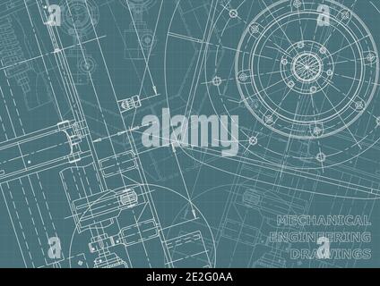Vector banner. Engineering drawings. Corporate Identity. Technical abstract backgrounds. Technical Stock Vector
