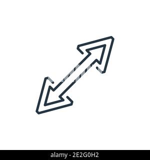 Diagonal outline vector icon. Thin line black diagonal icon, flat vector simple element illustration from editable arrows concept isolated on white ba Stock Vector