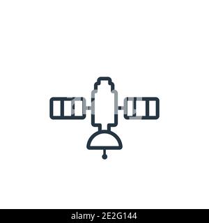 Inclined satellite outline vector icon. Thin line black inclined satellite icon, flat vector simple element illustration from editable astronomy conce Stock Vector