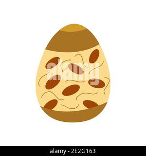Easter egg decorated with ovals and lines. Traditional food for the Orthodox and Catholic holidays. Happy easter. Colorful vector illustration isolate Stock Vector
