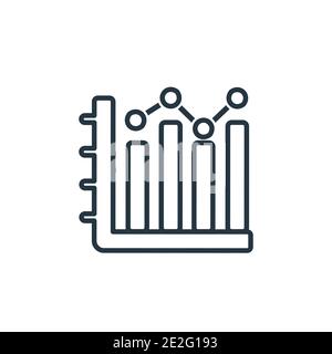 Bars chart outline vector icon. Thin line black bars chart icon, flat vector simple element illustration from editable business concept isolated strok Stock Vector