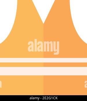 safety vest icon over white background, line style, vector illustration ...