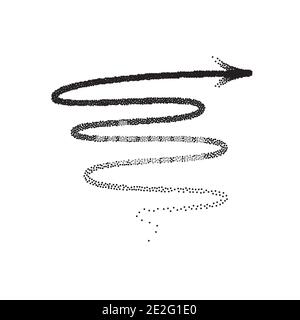 Handdrawn stipple arrow vector in sketch style isolated on white background. Arrows pencil vector illustration. Stock Vector