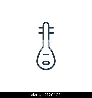 Pipa outline vector icon. Thin line black pipa icon, flat vector simple element illustration from editable asian concept isolated on white background Stock Vector